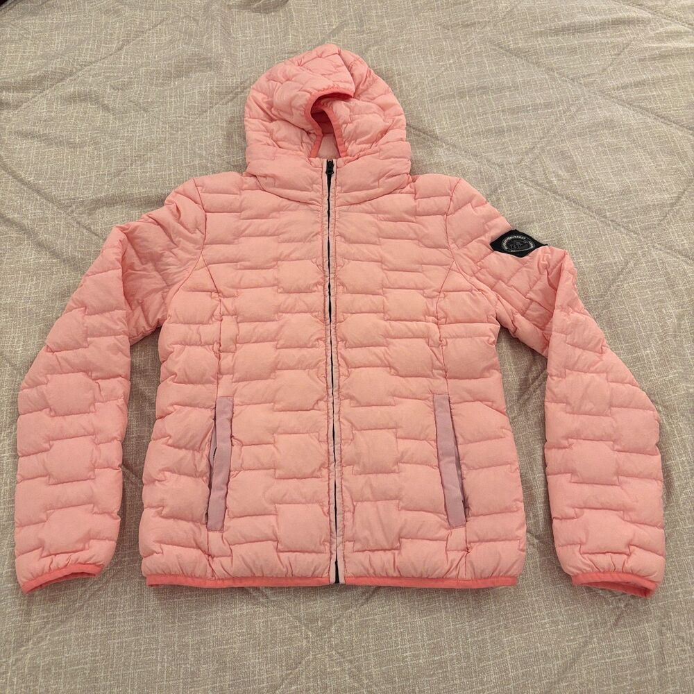 Superdry Pink Everest Down Fill Hooded Puffer Jacket Womens US 6 UK 10 EU 38